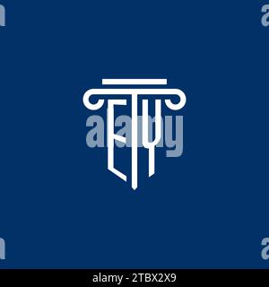 EY Initial-Logo-Monogramm mit schlichtem Säulendesign Stock Vektor
