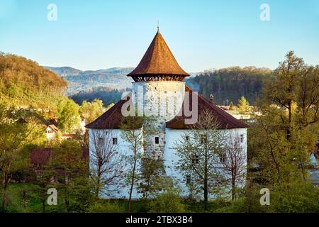 Schweiz, Baselland, Baselbiet, Laufental, Zwingen, Zwingen BL, Wasserschloss, Frühling Stockfoto