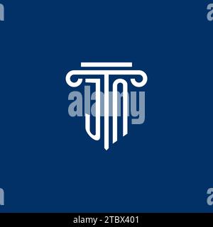 JN Initial-Logo-Monogramm mit schlichtem Säulendesign Stock Vektor