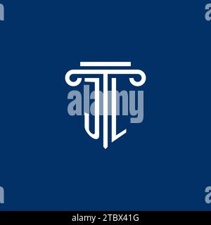 JL Initial-Logo-Monogramm mit schlichtem Säulendesign Stock Vektor