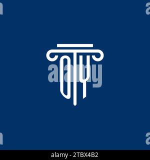 OY Initial-Logo-Monogramm mit schlichtem Säulendesign Stock Vektor
