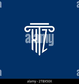 XZ Initial-Logo-Monogramm mit schlichtem Säulendesign Stock Vektor