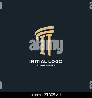 ES Monogramm mit Säulen-Symbol-Design, luxuriöse und moderne Legal Logo Design Ideen Vektorgrafik Stock Vektor