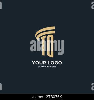 ZUM Monogramm mit Säulen-Icon-Design, luxuriösen und modernen Legal Logo Design Ideen Vektorgrafik Stock Vektor