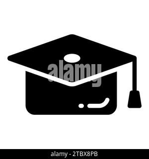 Graduationshut Vektor Glyphe Symbol, Schule und Bildung Symbol Stock Vektor