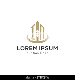 Initial IN Logo mit kreativer Haus-Ikone, modernes und professionelles Immobilienlogo Design Vektorgrafik Stock Vektor