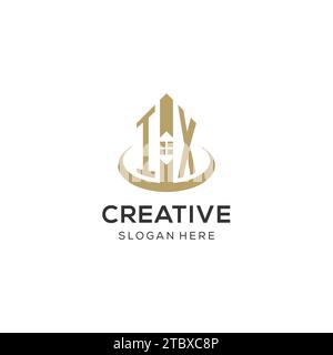 Initial IX Logo mit kreativem Haus Icon, modernes und professionelles Immobilienlogo Design Vektorgrafik Stock Vektor
