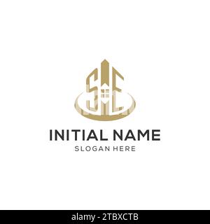 Erstes SE-Logo mit kreativem Haus-Symbol, modernes und professionelles Immobilienlogo Design Vektorgrafik Stock Vektor