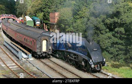 Sir Herbert Nigel Gresley CBE war ein britischer Eisenbahningenieur. Er war einer der berühmtesten Dampflokomotivingenieure Großbritanniens. Stockfoto