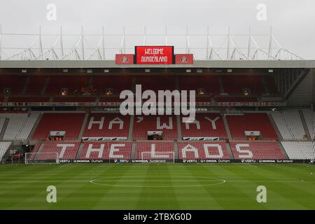 Ein allgemeiner Blick auf den Boden vor dem Sky Bet Championship Spiel zwischen Sunderland und West Bromwich Albion im Stadium of Light, Sunderland am Samstag, den 9. Dezember 2023. (Foto: Robert Smith | MI News) Credit: MI News & Sport /Alamy Live News Stockfoto