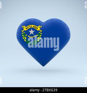 Ich liebe das Symbol des Bundesstaates Nevada. Symbol für Herzfahne. Stockfoto