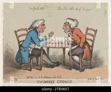 Zwei Penny Cribbage 1959 von Thomas Rowlandson Stockfoto