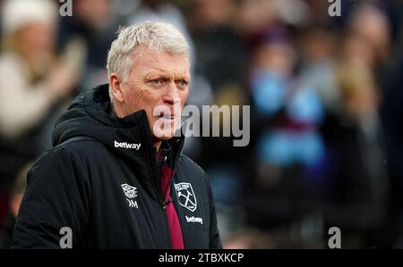 Aktenfoto vom 03.12.2023 von David Moyes, dem Manager von West Ham United, der die Chancen von West Ham, in dieser Saison wieder in die Top Six der Premier League einzusteigen, heruntergespielt hat. Ausgabedatum: Samstag, 9. Dezember 2023. Stockfoto