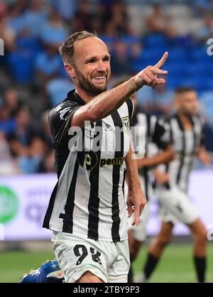 Moore Park, Australien. Dezember 2023. Valère Bruno Renè Germain vom Macarthur FC Gesten während des 7. Runde-Spiel der A-League 2023/24 zwischen Sydney FC und Macarthur FC, das im Allianz Stadium ausgetragen wurde. Endstand Macarthur FC 2:0 Sydney FC. Quelle: SOPA Images Limited/Alamy Live News Stockfoto