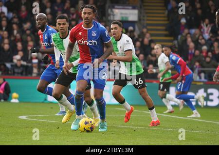 LONDON, ENGLAND – 09. DEZEMBER: Chris Richards von Crystal Palace am 9. Dezember 2023 im Selhurst Park in London, England, während des Premier League-Spiels zwischen Crystal Palace und Liverpool FC. (Foto: Dylan Hepworth/MB Media) Stockfoto