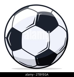 Illustration des Fußballballs auf weißem Hintergrund Stock Vektor