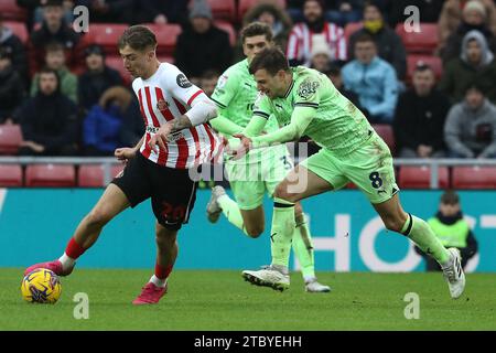 Sunderland, Großbritannien. Dezember 2023. Jack Clarke aus Sunderland während des Sky Bet Championship-Spiels zwischen Sunderland und West Bromwich Albion im Stadium of Light, Sunderland am Samstag, den 9. Dezember 2023. (Foto: Robert Smith | MI News) Credit: MI News & Sport /Alamy Live News Stockfoto