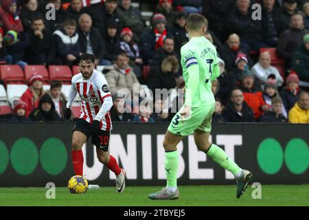 Sunderland, Großbritannien. Dezember 2023. Patrick Roberts aus Sunderland während des Sky Bet Championship-Spiels zwischen Sunderland und West Bromwich Albion im Stadium of Light, Sunderland am Samstag, den 9. Dezember 2023. (Foto: Robert Smith | MI News) Credit: MI News & Sport /Alamy Live News Stockfoto