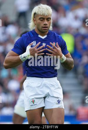 Lille, Frankreich. Oktober 2023. Während der Weltmeisterschaft 2023 fand am 7. Oktober 2023 das Rugby-union-Spiel zwischen England und Samoa im Pierre Mauroy-Stadion in Villeneuve-d’Ascq bei Lille statt. Foto: Laurent Lairys/DPPI Stockfoto