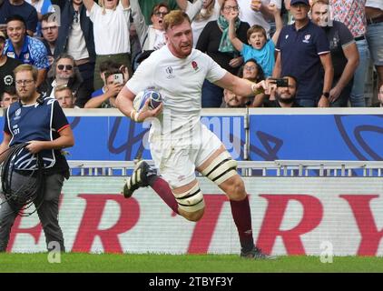 Lille, Frankreich. Oktober 2023. Während der Weltmeisterschaft 2023 fand am 7. Oktober 2023 das Rugby-union-Spiel zwischen England und Samoa im Pierre Mauroy-Stadion in Villeneuve-d’Ascq bei Lille statt. Foto: Laurent Lairys/DPPI Stockfoto