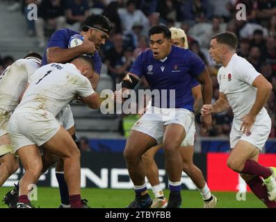 Lille, Frankreich. Oktober 2023. Während der Weltmeisterschaft 2023 fand am 7. Oktober 2023 das Rugby-union-Spiel zwischen England und Samoa im Pierre Mauroy-Stadion in Villeneuve-d’Ascq bei Lille statt. Foto: Laurent Lairys/DPPI Stockfoto