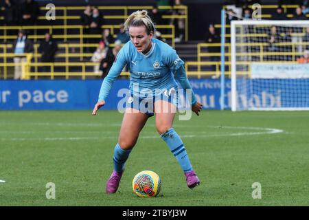 Manchester, Großbritannien. Dezember 2023. Manchester, England, 9. Dezember 2023: Lauren Hanp (11 Manchester City) auf dem Ball während des Barclays FA Womens Super League Spiels zwischen Manchester City und Aston Villa im Joie Stadium in Manchester, England (Natalie Mincher/SPP) Credit: SPP Sport Press Photo. /Alamy Live News Stockfoto