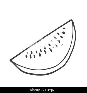 Malbuch für Wassermelonen. Vektorabbildung. Saftige Wassermelone. Stock Vektor