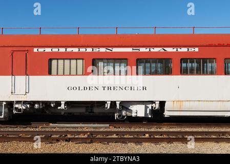 Mendota, Illinois - USA - 7. Dezember 2023: Oldtimer im Union Depot Railroad Museum in Mendota, Illinois, USA. Stockfoto