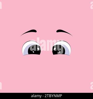 Cartoon Happy Eyes. Lustiger Augenausdruck. Komische Gesichtsfigurenkarikatur. Augengefühle von Mensch oder Tier. Isolierte Vektordarstellung. Stock Vektor