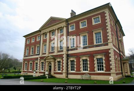 Eine Nahaufnahme von Lytham Hall, einem georgianischen Landhaus aus dem 18. Jahrhundert, Lytham, Lytham St Annes, Lancashire, Großbritannien, Europa Stockfoto