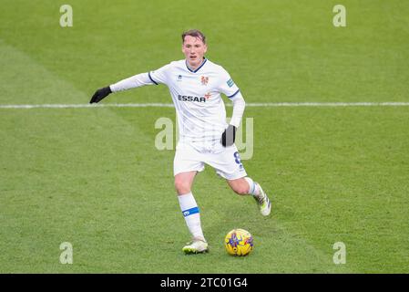 Birkenhead, Großbritannien. Dezember 2023. Regan Hendry von den Tranmere Rovers während des Spiels der EFL SkyBet League Two zwischen den Tranmere Rovers und Newport County im Prenton Park, Birkenhead, England am Samstag, den 9. Dezember 2023 (Foto: Phil Bryan/Alamy Live News) Stockfoto