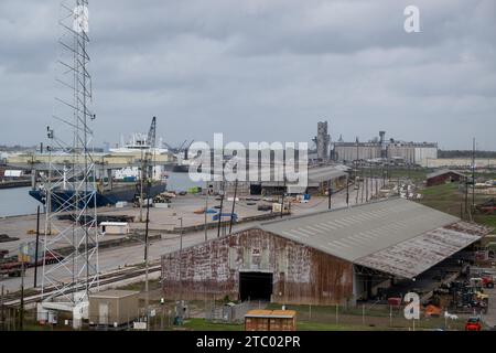 Houston, Usa. Dezember 2023. Die Abbildung zeigt einen Blick auf den Hafen von Houston, Vereinigte Staaten von Amerika, während eines Besuchs am Samstag, den 09. Dezember 2023. BELGA FOTO JASPER JACOBS Credit: Belga News Agency/Alamy Live News Stockfoto