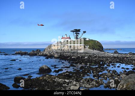 Crescent City, CA, USA - 24. Juli 2023: Leuchtturm Battery Point Light in Crescent City, Kalifornien. Stockfoto