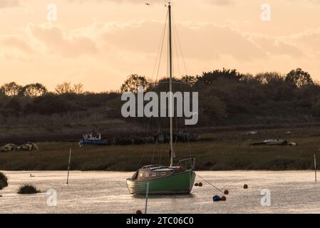 Vertäute Yacht in Leigh on Sea, Essex Stockfoto