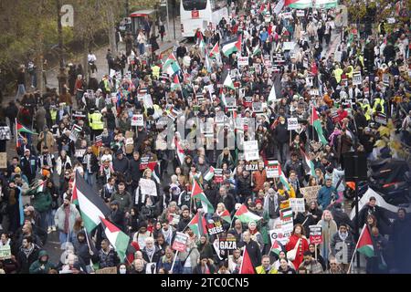 Ein weiterer Marsch für Gaza in London Ein weiterer großer marsch in Solidarität mit dem palästinensischen Volk findet in London statt. Der marsch beginnt in der Nähe der Bank Station, bevor es durch die Stadt und den Fluss geht und vor den Houses of Parliament endet. Vermerk: Roland Ravenhill/Alamy. Stockfoto