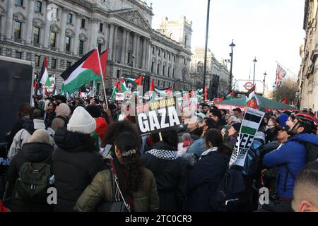 Ein weiterer Marsch für Gaza in London Ein weiterer großer marsch in Solidarität mit dem palästinensischen Volk findet in London statt. Der marsch beginnt in der Nähe der Bank Station, bevor es durch die Stadt und den Fluss geht und vor den Houses of Parliament endet. Vermerk: Roland Ravenhill/Alamy. Stockfoto