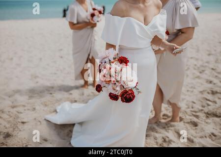 Hochzeitsrube am McCrae Beach auf der Halbinsel mornington in australien vor der Zeremonie Stockfoto