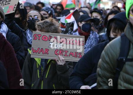 New York, New York - 23. November 2023: New York City protestierte gegen Palästinenser und Anhänger des Krieges in Israel. Stockfoto