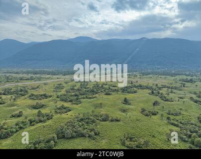 Luftaufnahme von Zeljavas Flugplatz Stockfoto
