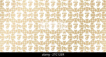 Vektor-Illustration tf Monogramm nahtlose Muster goldene Farben isolierte Hintergründe für Textiltapete, Büchereinband, digitale Schnittstelle Stock Vektor