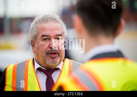 Houston, Usa. Dezember 2023. Wim Dillen wurde während eines Besuchs im Hafen von Houston, USA, am Samstag, den 9. Dezember 2023, fotografiert. BELGA FOTO JASPER JACOBS Credit: Belga News Agency/Alamy Live News Stockfoto