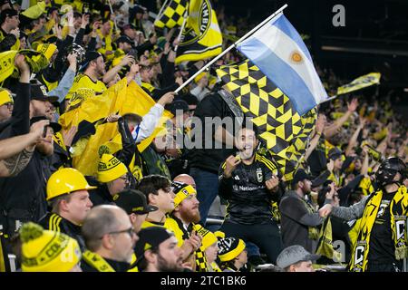 Columbus, Ohio, USA. Dezember 2023. Die Columbus Crew gewinnt ihren dritten MLS Cup und besiegt den Titelverteidiger LAFC mit 2:1. (Kindell Buchanan/Alamy Live News) Stockfoto