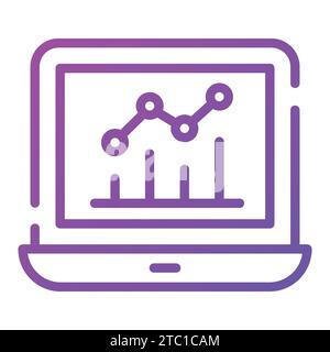 Wachstumsdiagramm im Notebook mit Vektordesign eines Business-Diagramms im modernen Stil. Stock Vektor