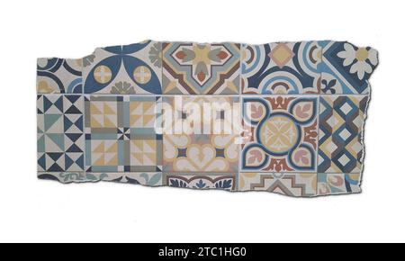 Portugiesisches Muster Ausschnitt Fliesen Muster Azulejo Design nahtloser Hintergrund von Vintage Mosaik Set Stockfoto