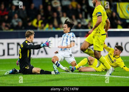 Takefusa Kubo von Real Sociedad in Aktion während des spanischen Meisterschaftsspiels La Liga zwischen Villarreal CF und Real Sociedad am 6. Dezember 2023 im Estadio de la Ceramica in Villarreal, Spanien Stockfoto