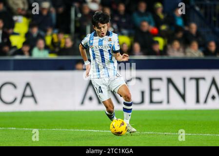 Takefusa Kubo von Real Sociedad in Aktion während des spanischen Meisterschaftsspiels La Liga zwischen Villarreal CF und Real Sociedad am 6. Dezember 2023 im Estadio de la Ceramica in Villarreal, Spanien Stockfoto