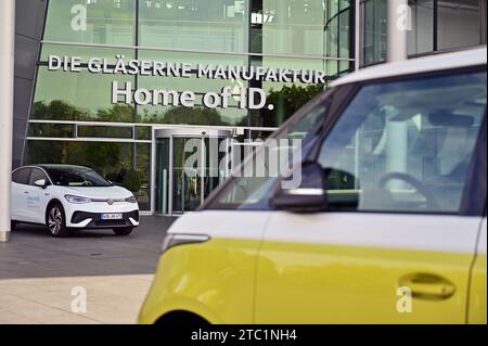 Volkswagen transparentes Werk in Dresden, Sachsen, Deutschland Stockfoto