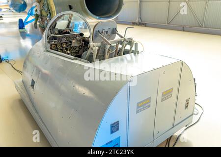 Nordamerikanischer F-86F Link Trainer, sintra-portugal.12-12-2023 Stockfoto