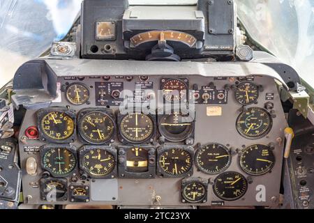 Link Trainer, North american, Train, american, Link, Piloten, Nord, Gerät, Verfahren, Typ, f-86f, gebraucht, Geschwader, betrieben Stockfoto