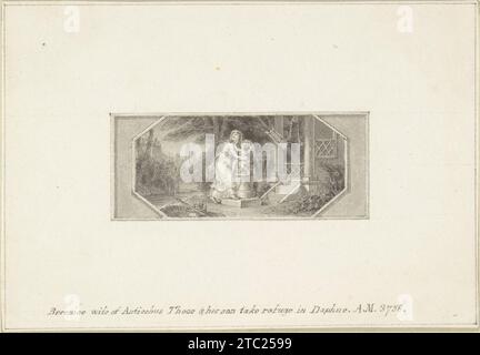 Berenice, Ehefrau von Antiochus Theos, und ihr Sohn flüchten 1933 von Edward Francis Burney in Daphne Stockfoto